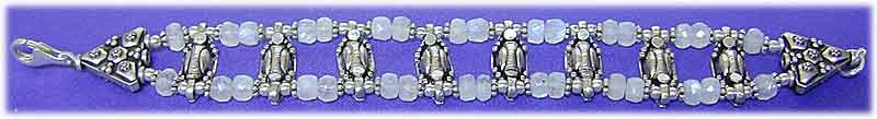 Silberarmband  mit Mondstein Perlen