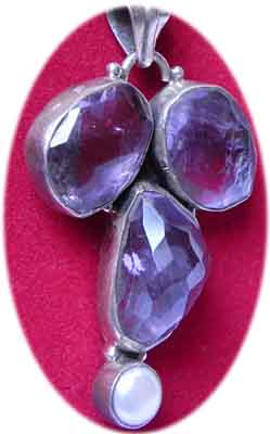 Amethyst Anhnger mit Perle
