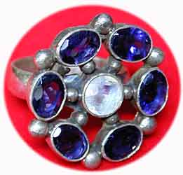 Designer Ring mit Amethyst