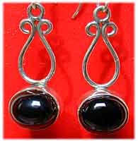 Ohrringe Sterling-Silber/Onyx