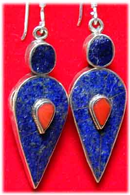 Inlay Ohrringe Lapislazuli