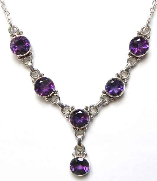 Amethyst Collier an Silberkette