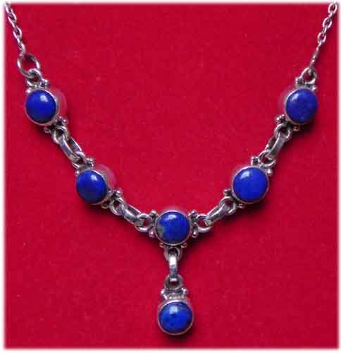 Lapislazuli Collier an Silberkette